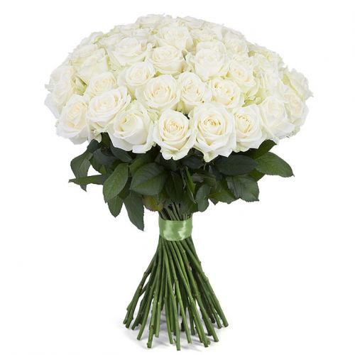 Букет из 51 белой розы - купить с доставкой по Новосибирску